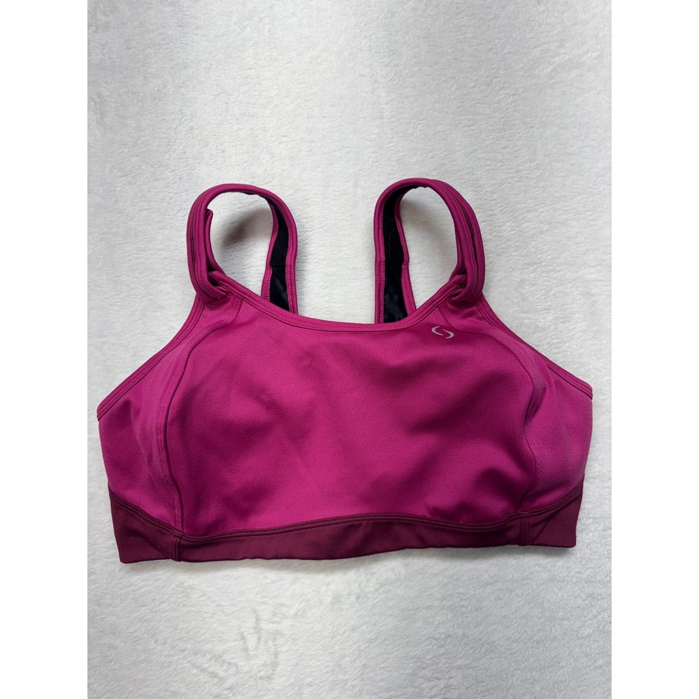 Moving Comfort Fiona Sports Bra Magenta Pink 38D High Impact Style (flawed)